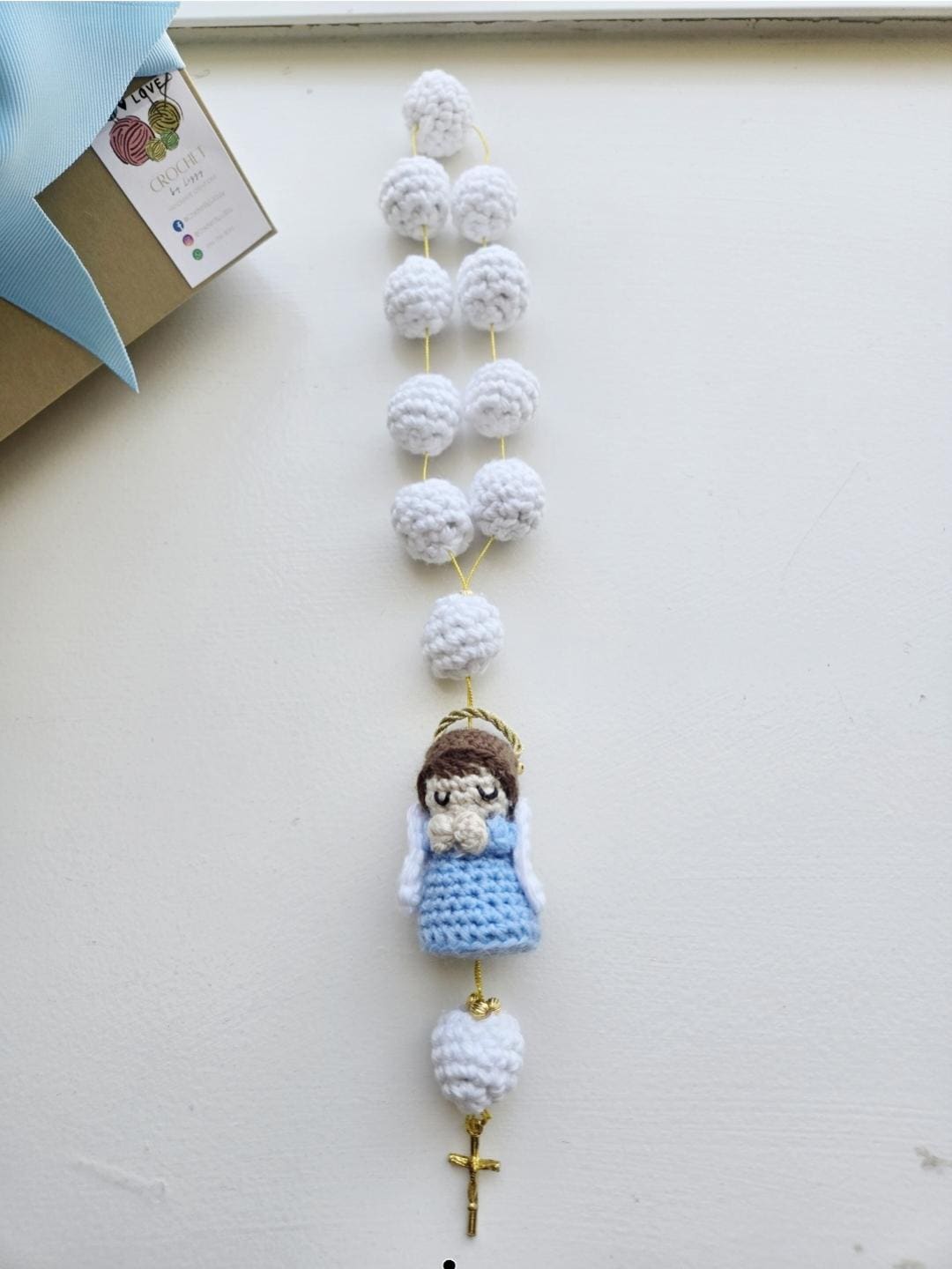 Crochet Blue Angel Rosary Handmade