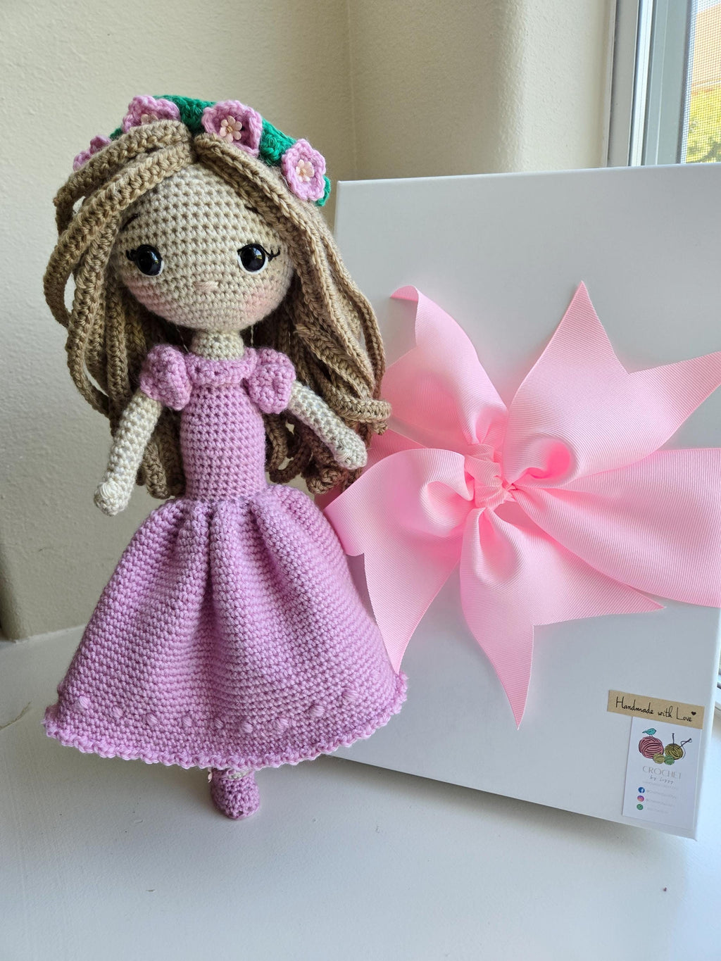 Handmade Crochet Doll - 13" with dress
