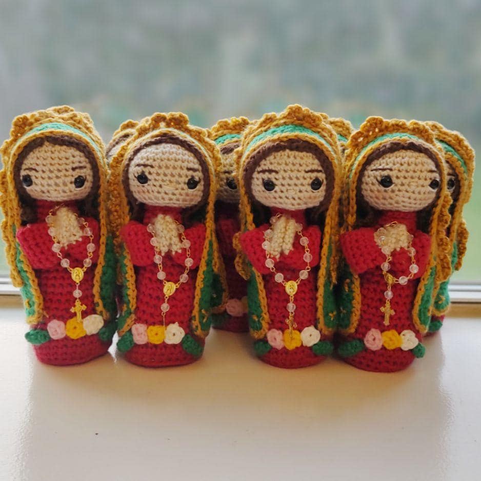 Handmade Crochet Virgencita of Guadalupe Doll 7 inches