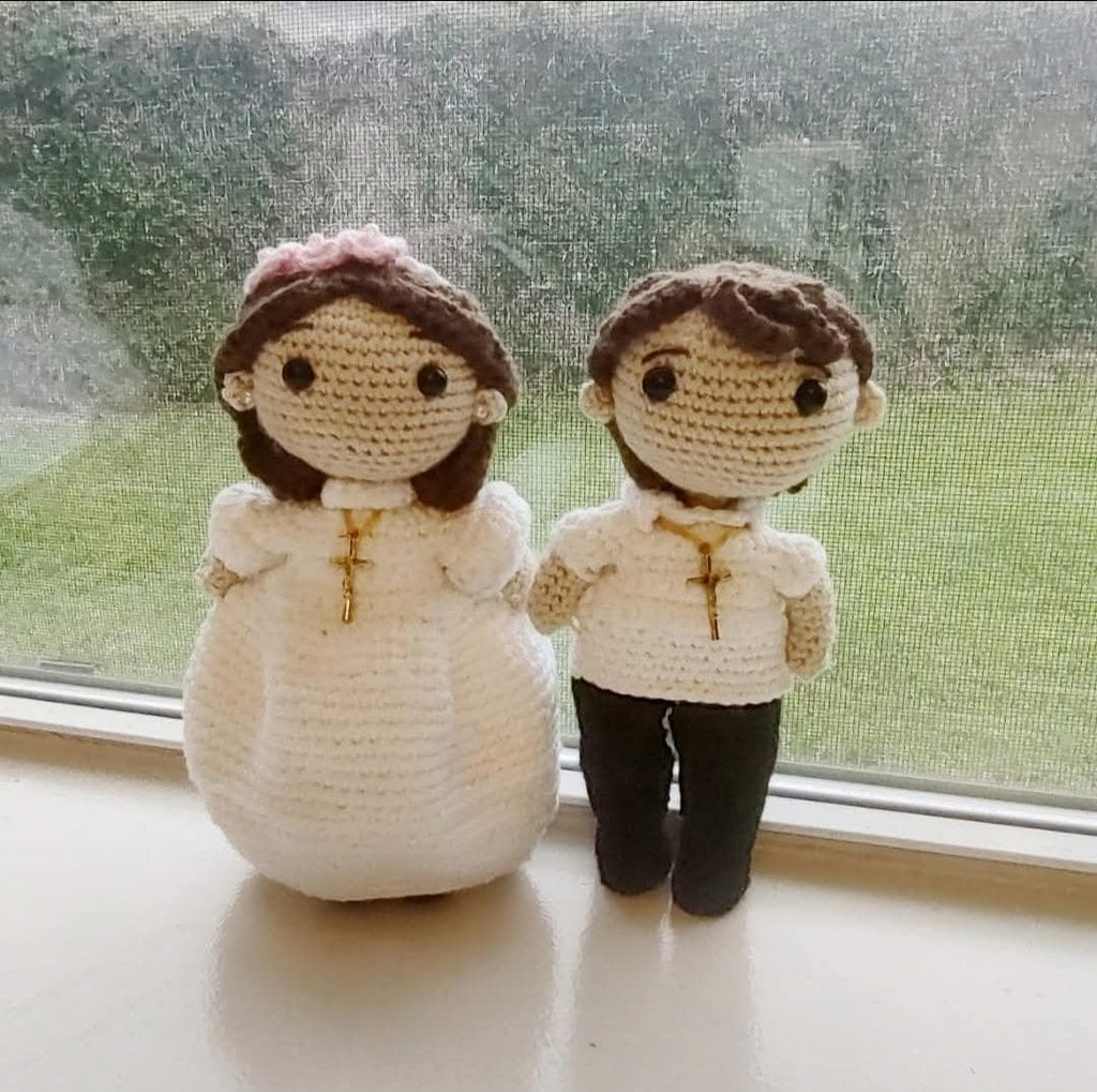 Boy and Girl Confirmation Crochet Doll Personalized