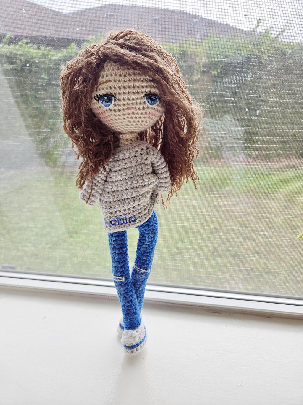 Handmade Crochet Doll Personalized Gift in Elegant Box with Ribbon | Acrylic & Cotton