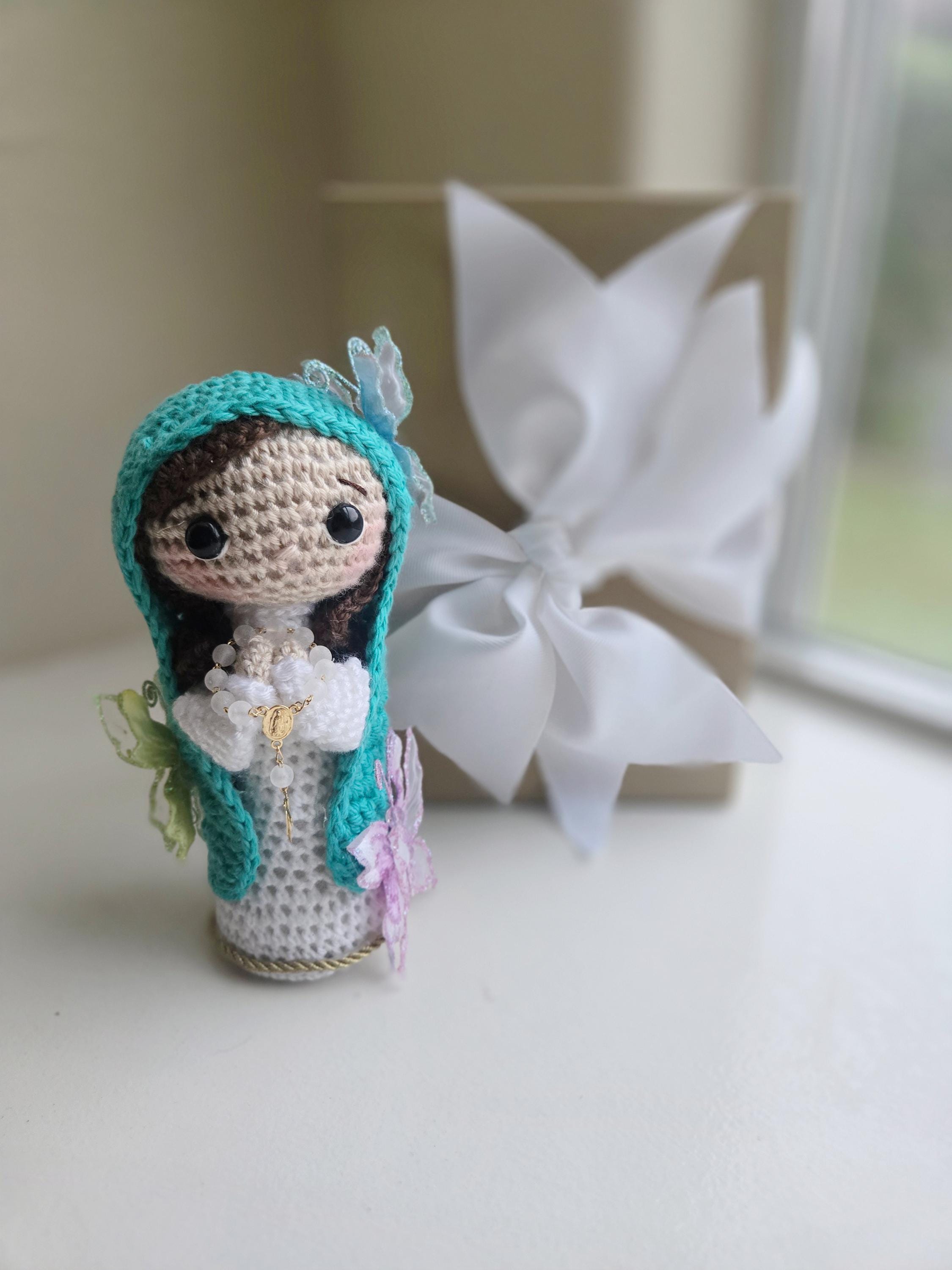 Handmade Crochet Virgin personalized with Butterflies Doll Gift-Ready in Box with Ribbon | 7 Inch