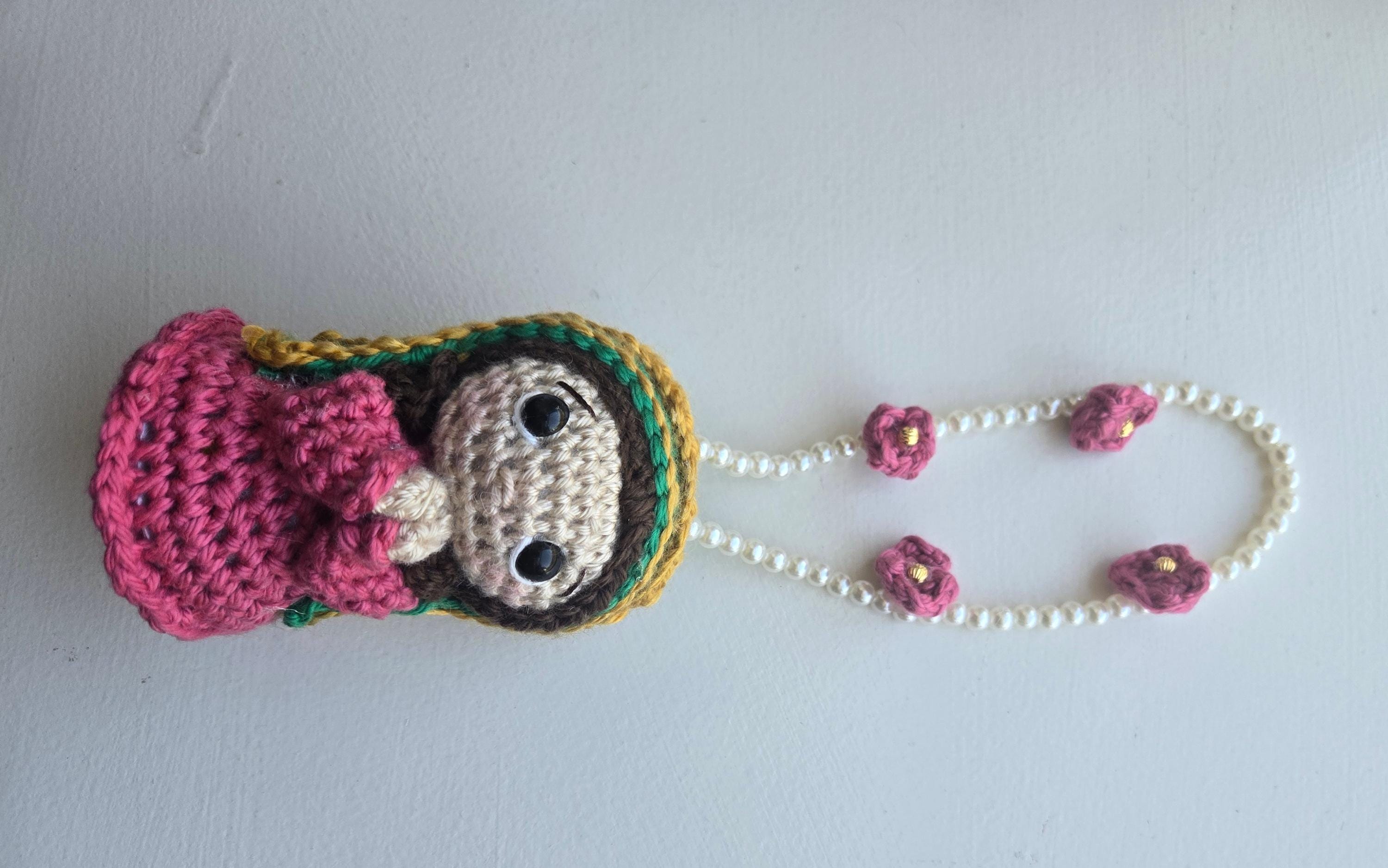 Handmade Virgin Crochet Car Charm in Gift Box - 4-Inch Acrylic Decoration