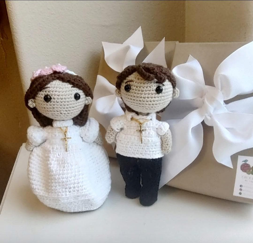 Boy and Girl Confirmation Crochet Doll Personalized