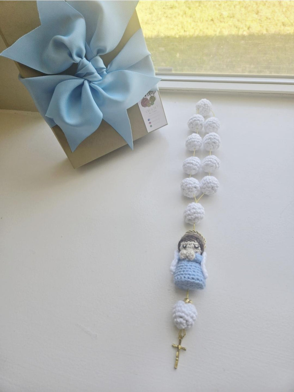 Crochet Blue Angel Rosary Handmade