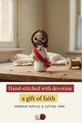 Handmade Crochet Sagrado Corazon de Jesus Doll 7 inches Personalized