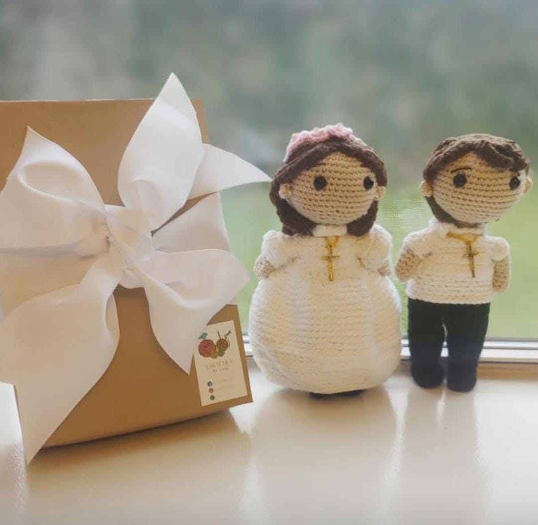 Boy and Girl Confirmation Crochet Doll Personalized