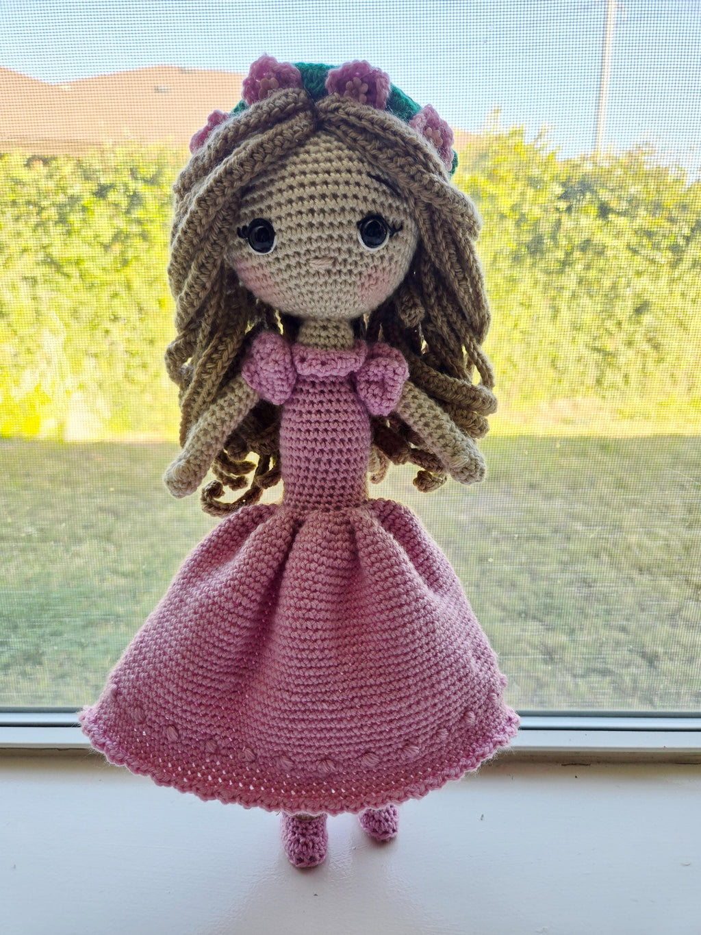 Handmade Crochet Doll - 13" with dress