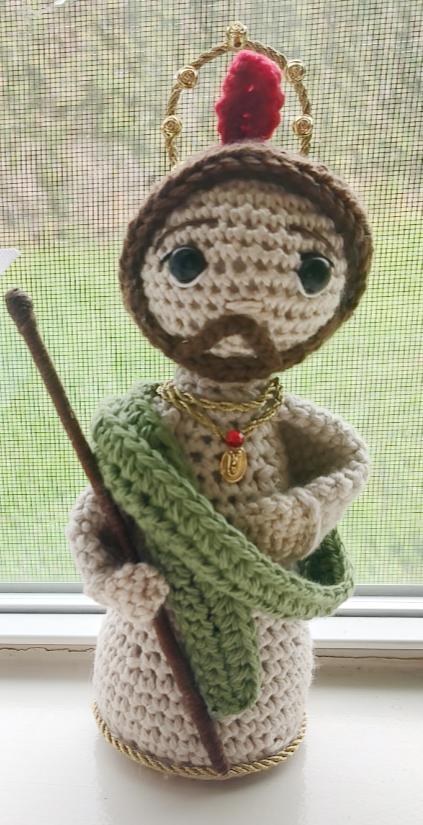 Handmade Crochet St. Jude Thaddeus Doll | Acrylic & Yarn, Gift Box
