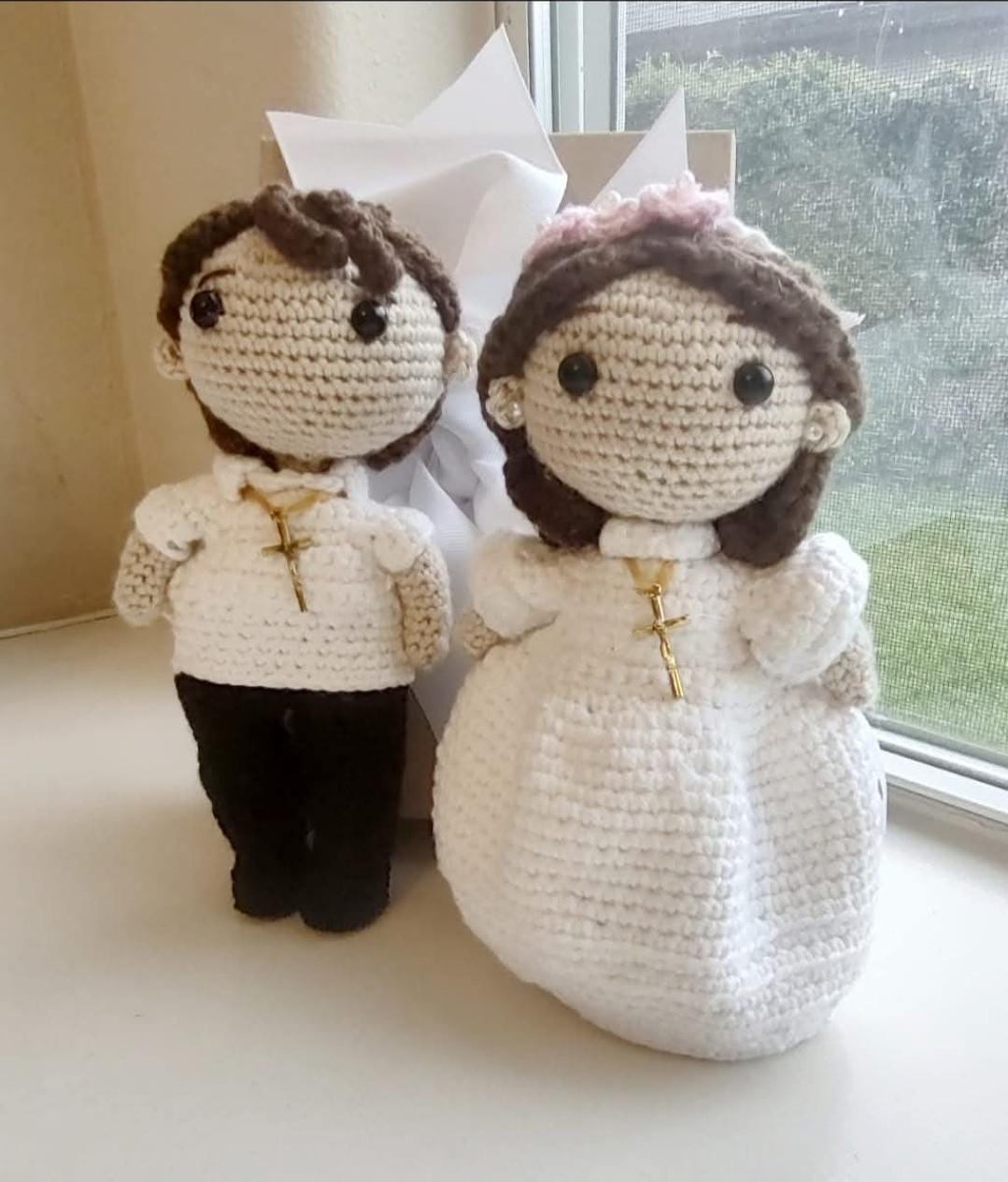 Boy and Girl Confirmation Crochet Doll Personalized
