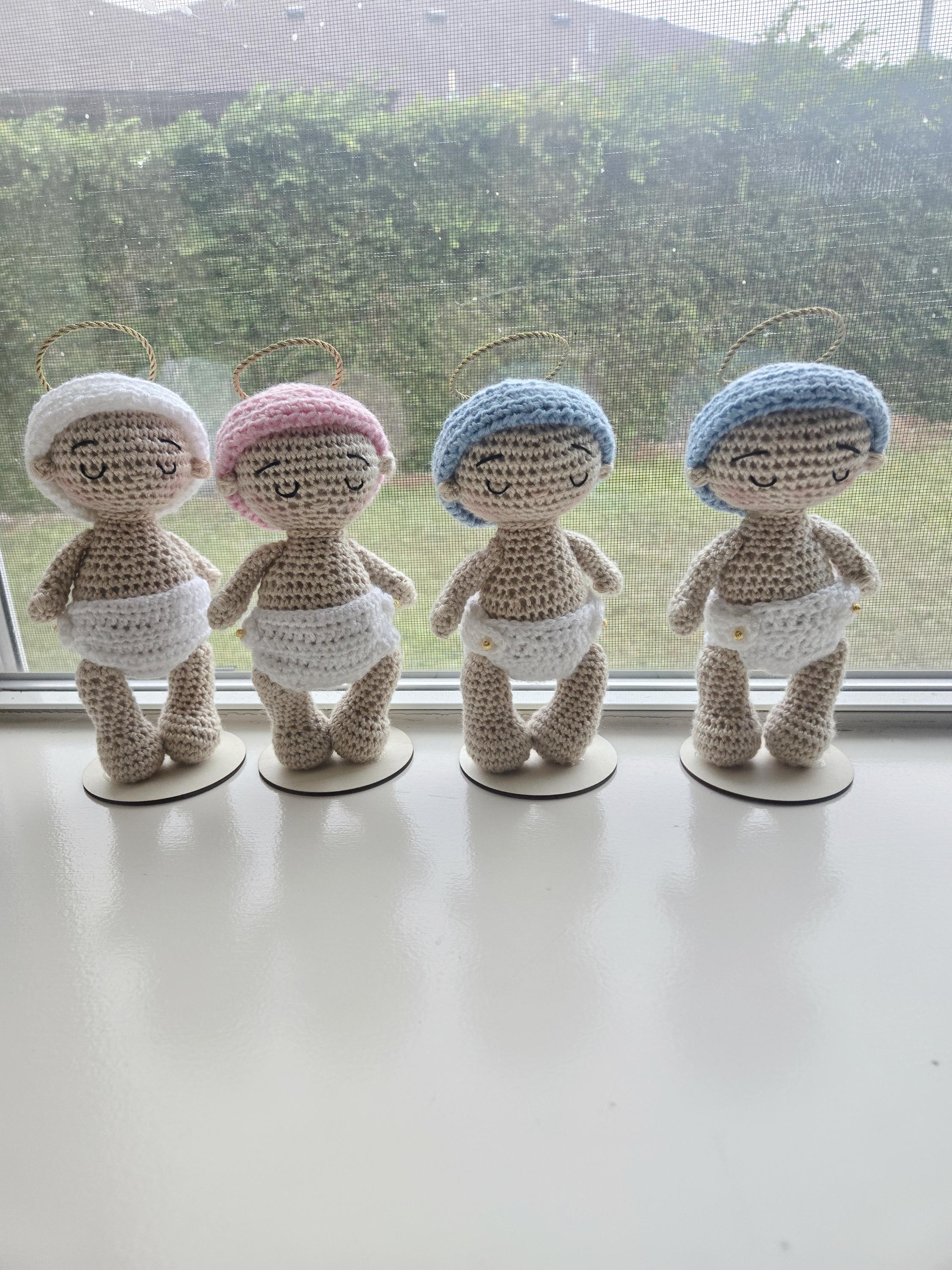 Handmade Baby Crochet Doll  Personalized (7 inches) - Ready for Gifting in a Box with Ribbon