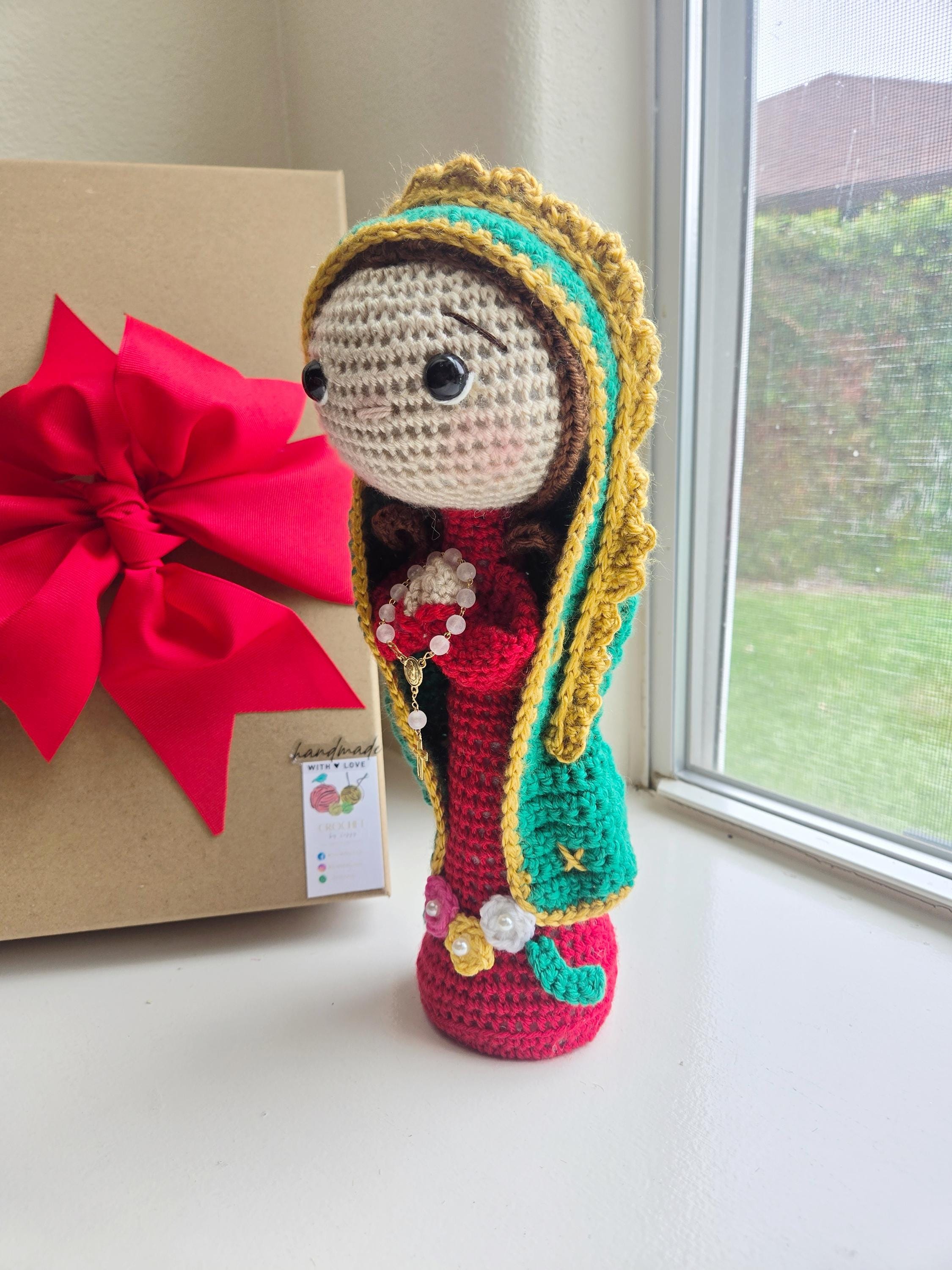Handmade Crochet Virgin of Guadalupe 13 inches Personalized