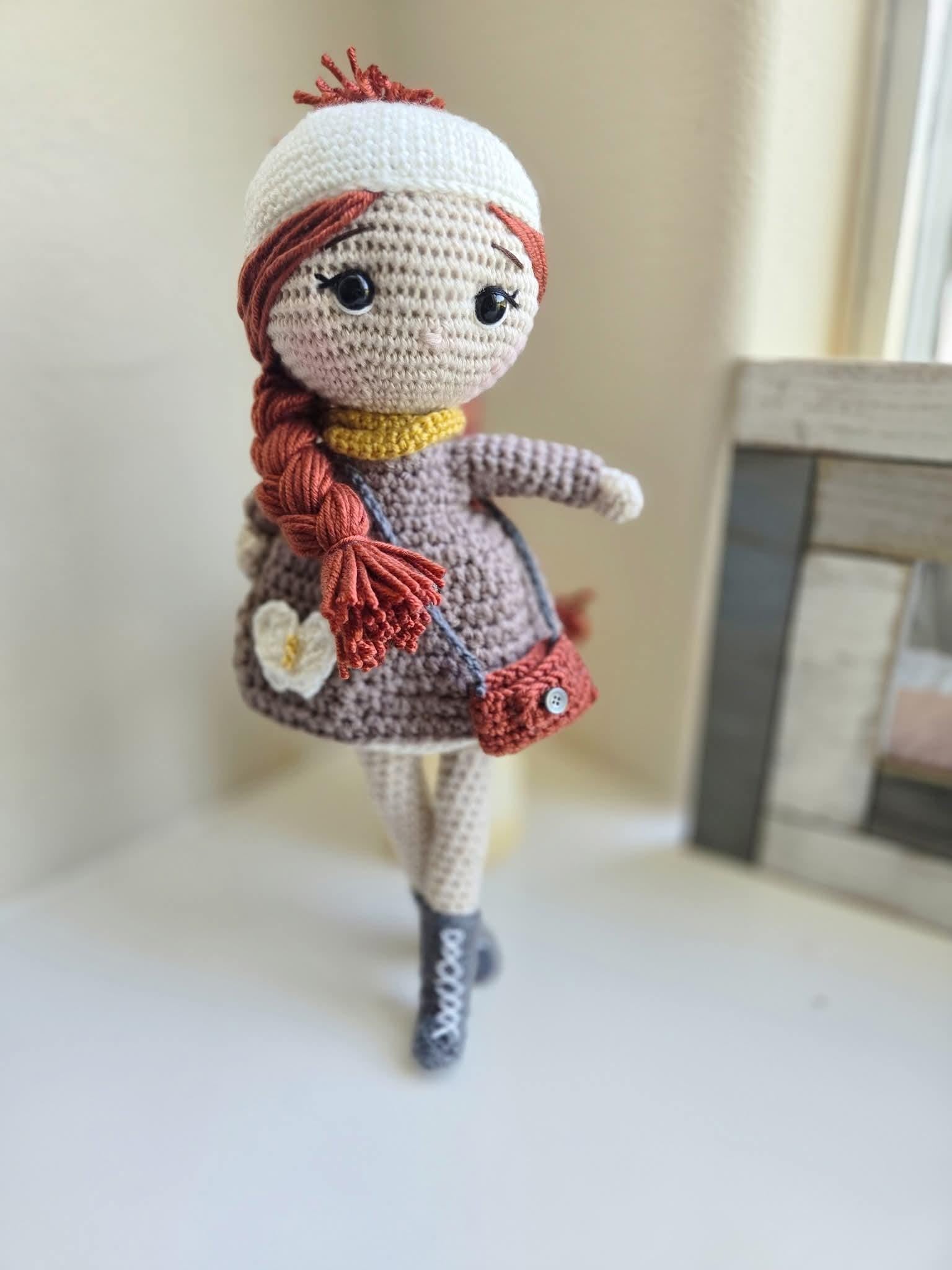 Handmade Crochet My First  Doll Personalized 13-Inch Gift in Box