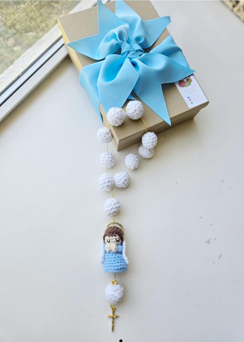 Crochet Blue Angel Rosary Handmade