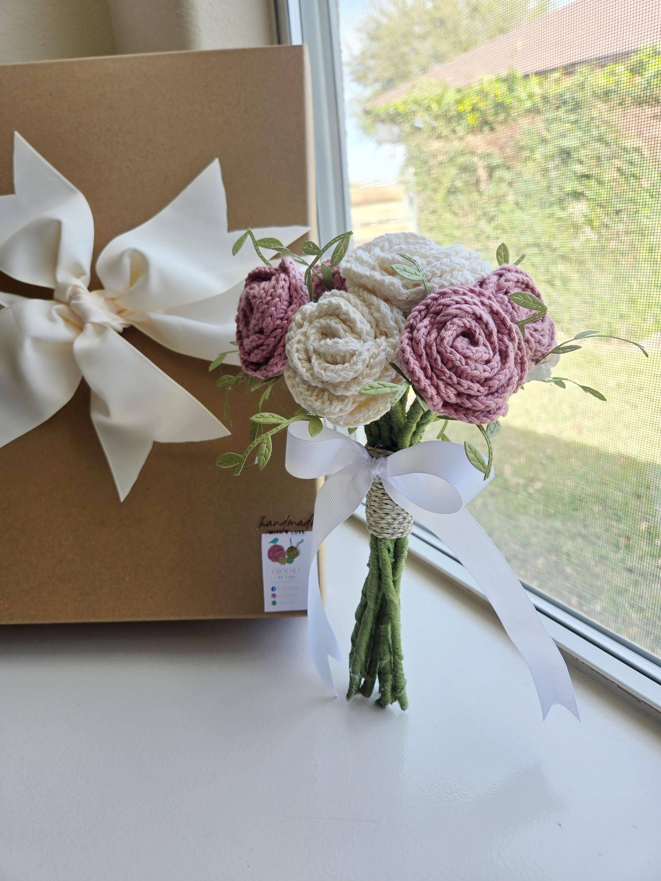 Bouquet Crochet Rose Flowers 12