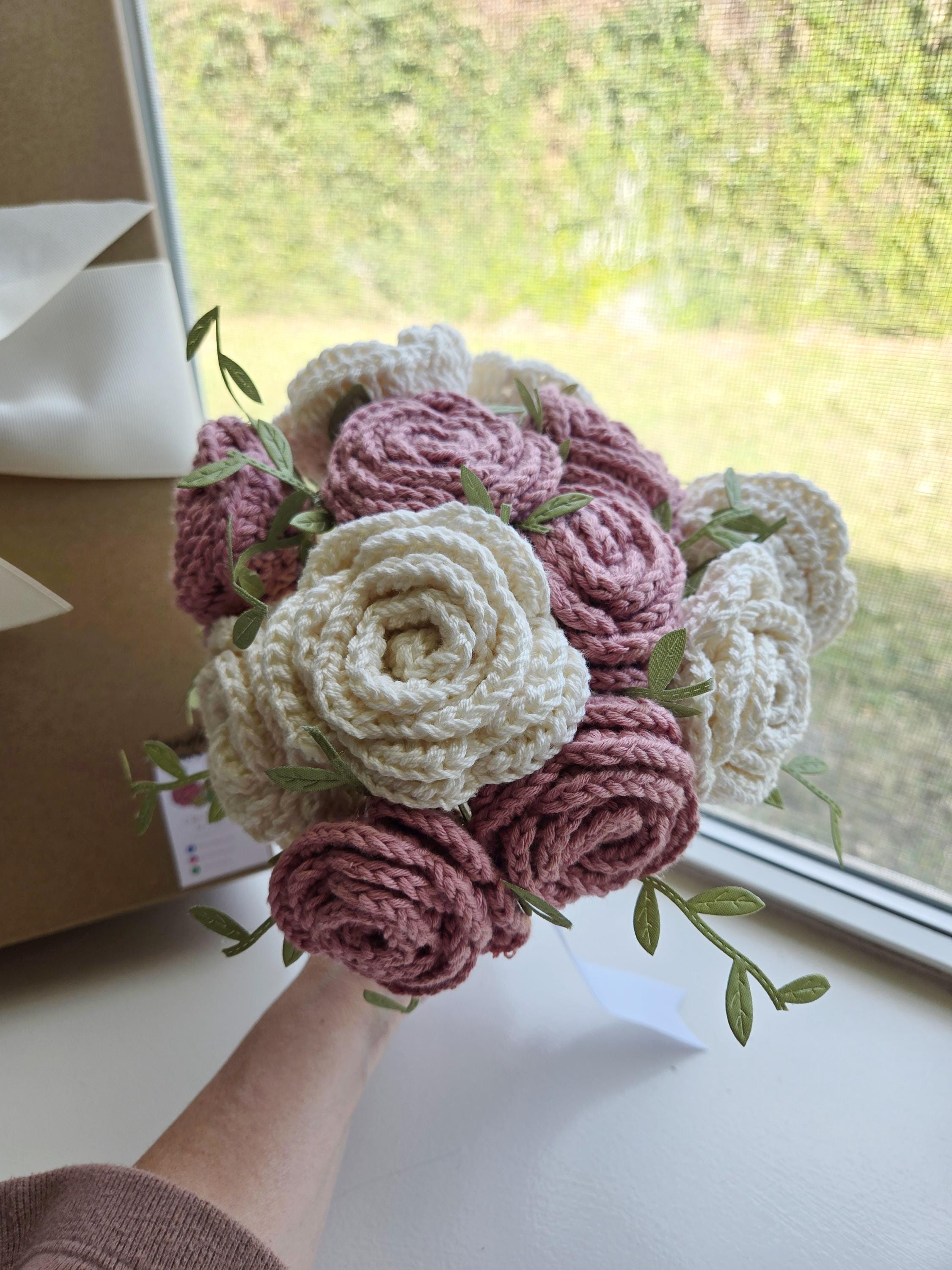 Bouquet Crochet Rose Flowers 12