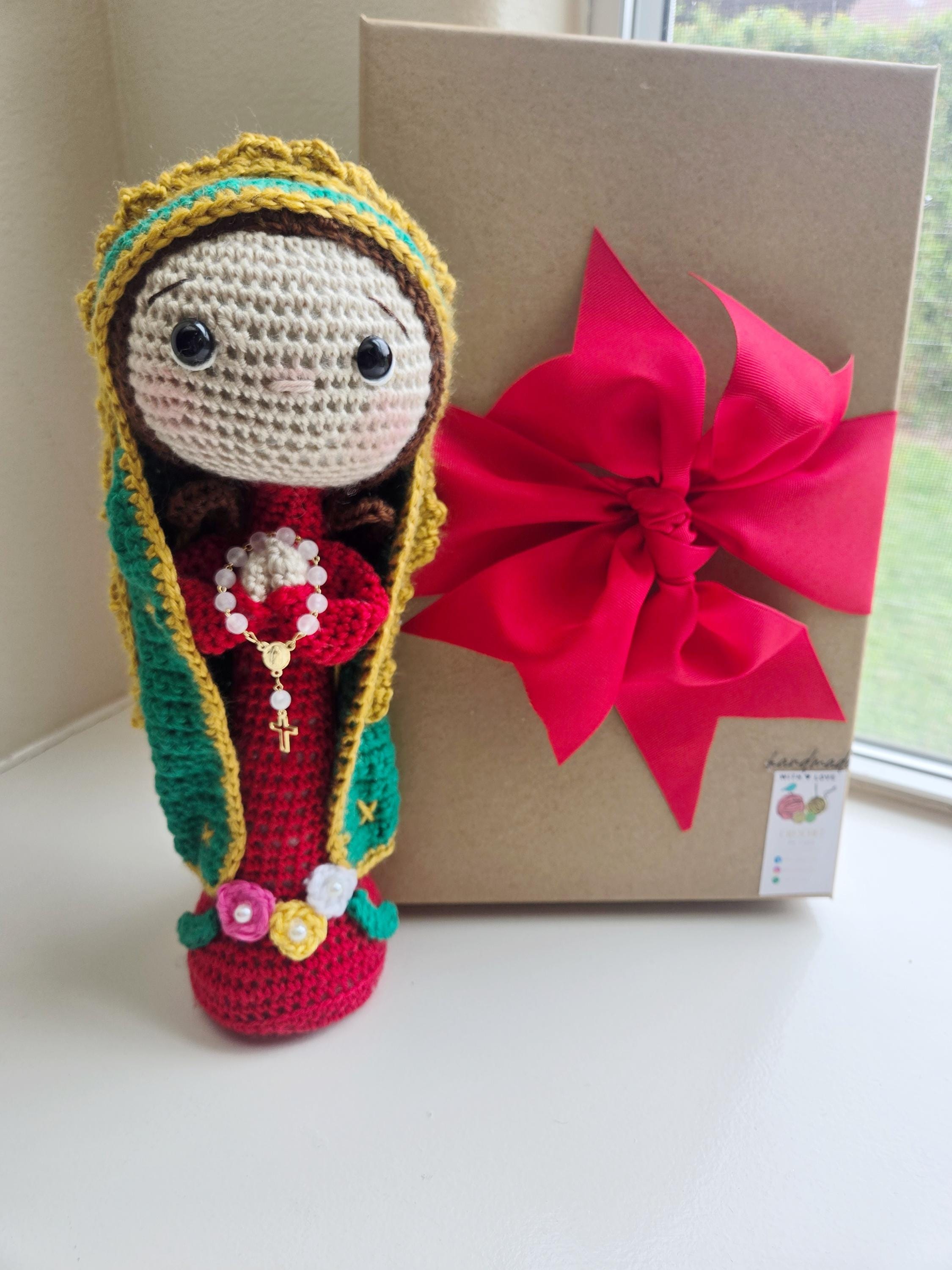 Handmade Crochet Virgin of Guadalupe 13 inches Personalized