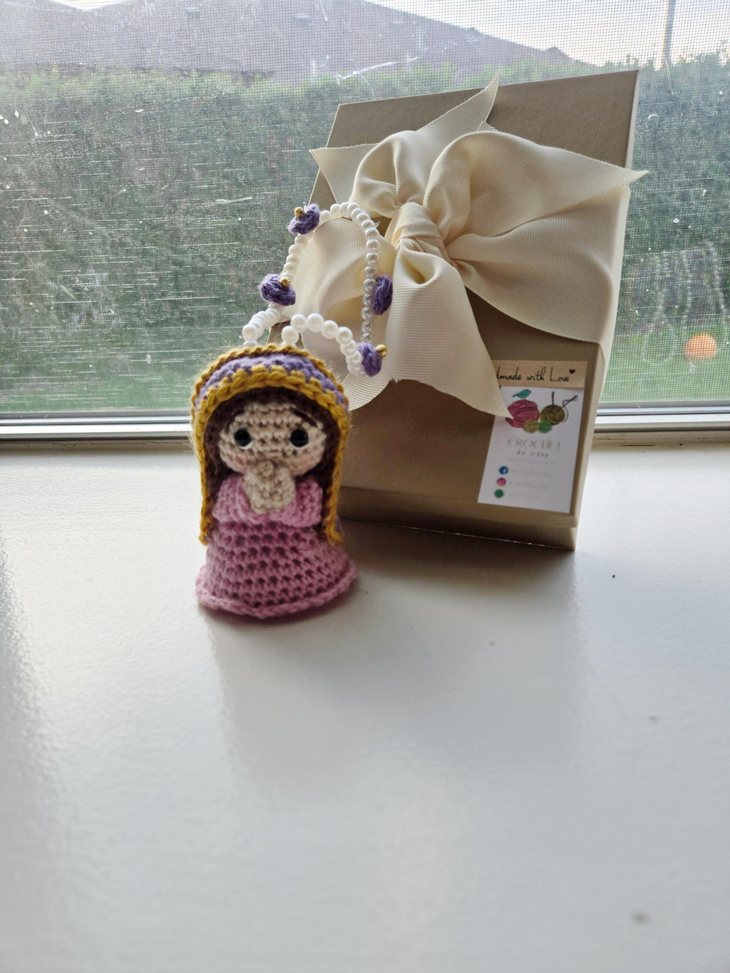 Handmade Crochet  Virgin Charm Car