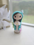 Handmade Crochet Virgin personalized with Butterflies Doll Gift-Ready in Box with Ribbon | 7 Inch