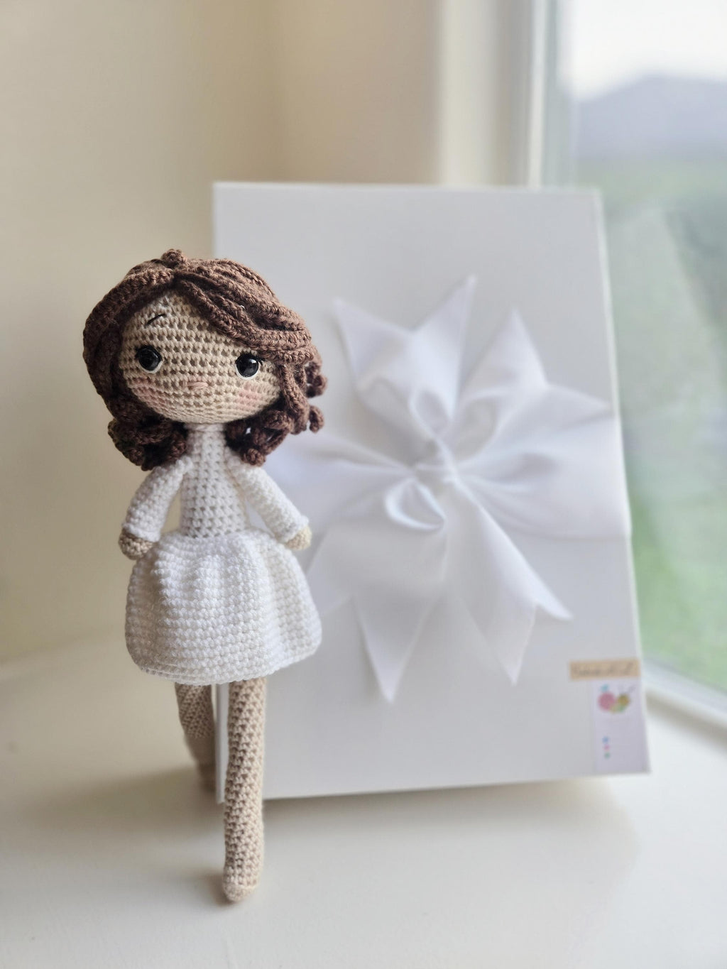 Handmade Crochet Doll Personalized (13in) - Packaged in Elegant Box, Ready as a Gift!