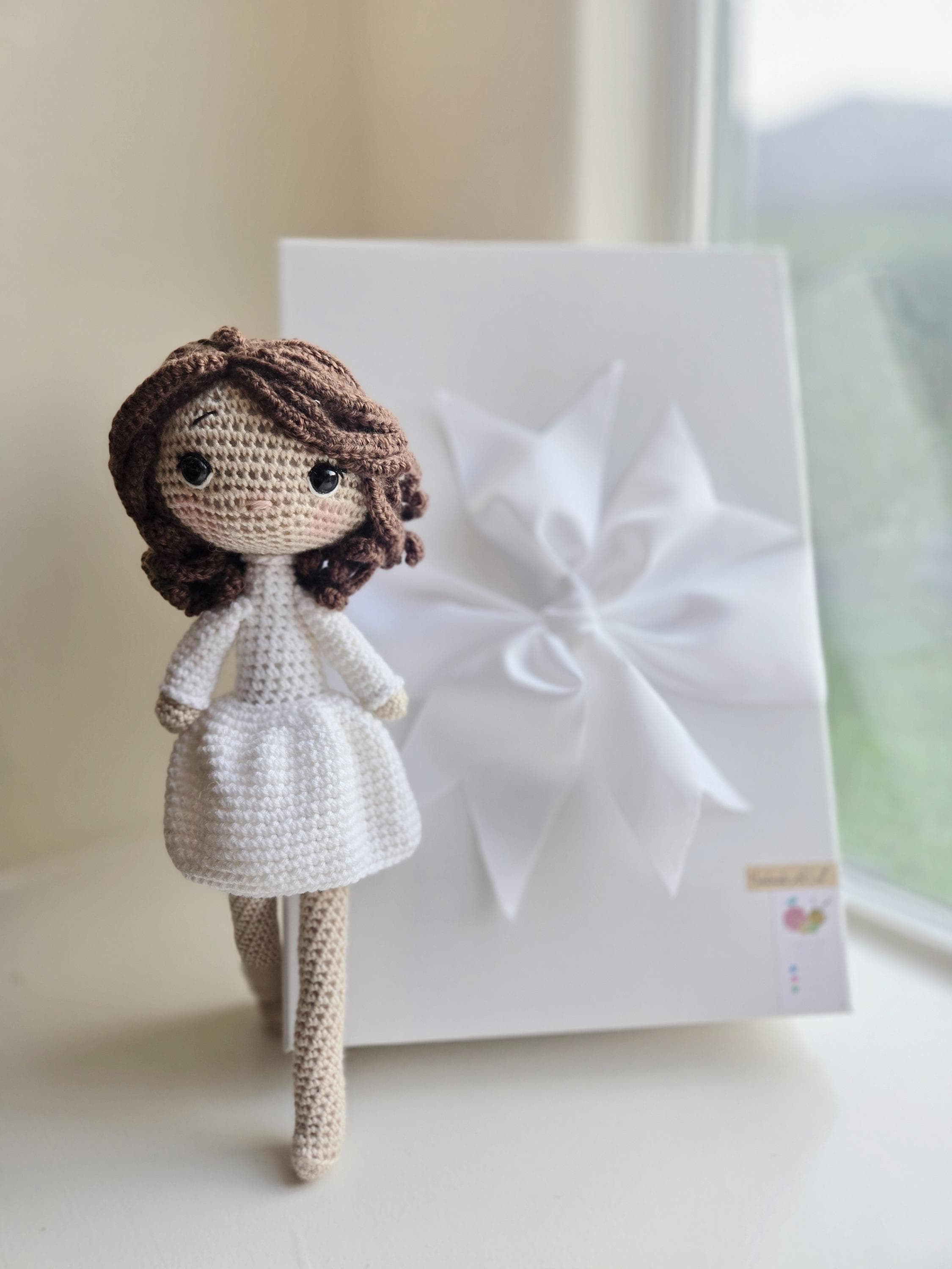 Handmade Crochet Doll Personalized (13in) - Packaged in Elegant Box, Ready as a Gift!