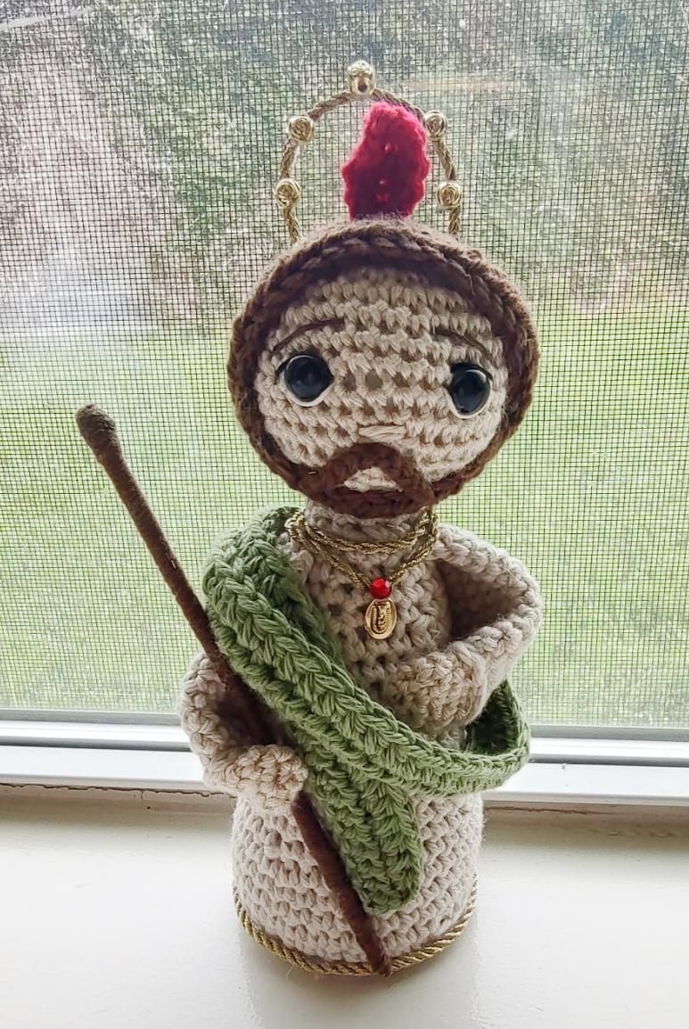 Handmade Crochet St. Jude Thaddeus Doll | Acrylic & Yarn, Gift Box