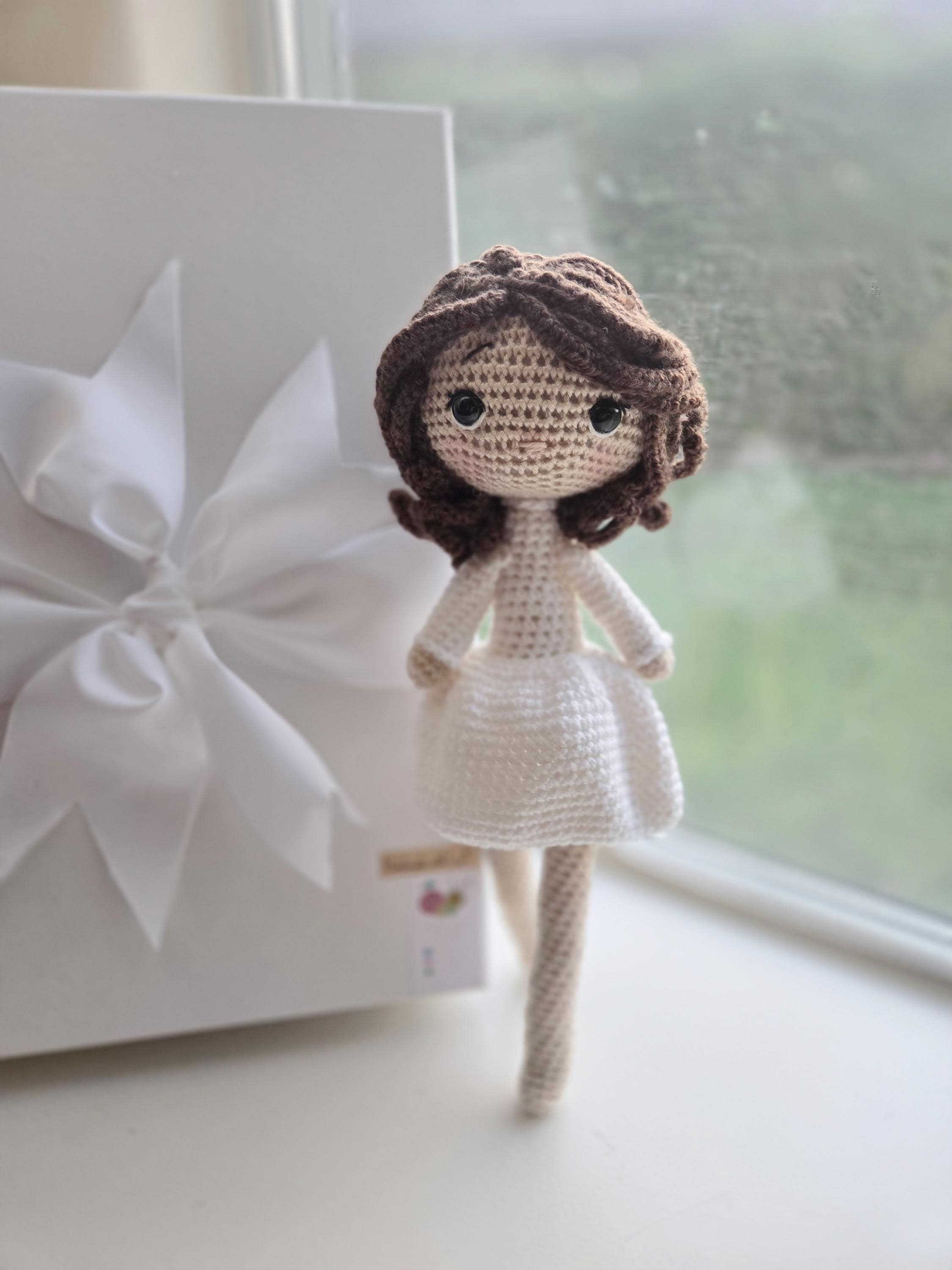 Handmade Crochet Doll Personalized (13in) - Packaged in Elegant Box, Ready as a Gift!