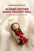 Handmade Crochet Blessed Mother Maria Doll - 7" Cotton & Acrylic Yarn